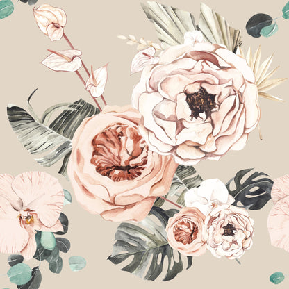 Terracotta Blooms Wallpaper